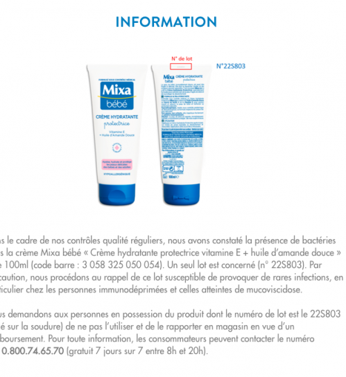 Rappel D Une Creme Hydratante De La Marque Mixa Bebe Rappel D Une Creme Hydratante De La Marque Mixa Bebe
