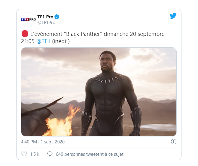 BLACK PANTHER SERA DIFFUSE A LA TELE FRANCAISE